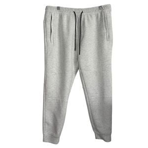 American Eagle Men's Joggers AE White Heather Tapered Leg Sweatpants Sz L